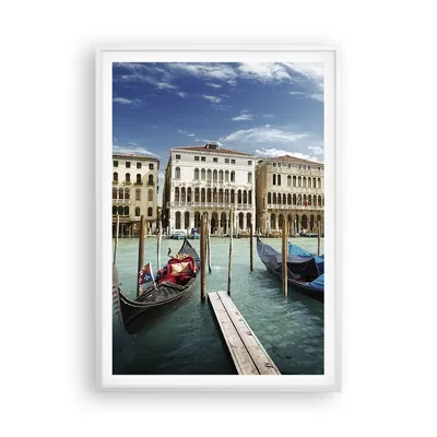 Produktbild von Gerahmtes Poster - Weißer Rahmen - Architektur venedig italien gondel - 70x100 cm - Wand Bild - Wanddeko - Wandbilder - Wandposter - Bilderrahmen - Bilder - Kunstdruck - Wandbild - P2WPA70x100-2705