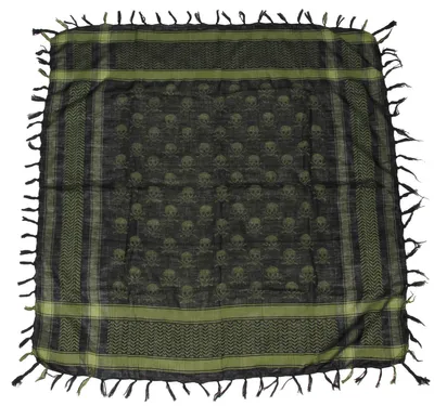 Produktbild von MFH Shemagh-Schal, grün-schwarz, mit Totenkopf
