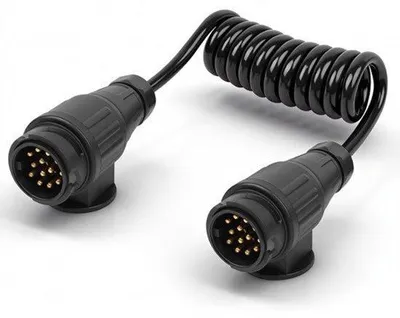 Productafbeelding van aanhangerkabel 13-polig met stekker 1,8 m, 13-polige aanhangerkabelboom, adapterkabel van 13-polige aanhangerplug naar 13-polige stekker voor aanhangers, caravans, personenauto’s en vrachtwagen