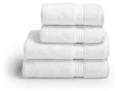 Produktbild von 4er-Set Premium Handtücher 700 g, 100% Baumwolle, 2 Handtücher 50x100 cm und 2 Badetücher 70x140 cm, extra weich, schnelltrocknend und sehr saugfähig - Weiß