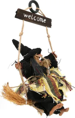 Productafbeelding van Halloween, bar, tuin, hangende decoratie, spookhuis, decoratie, retro, heksenklok met zwarte hoed