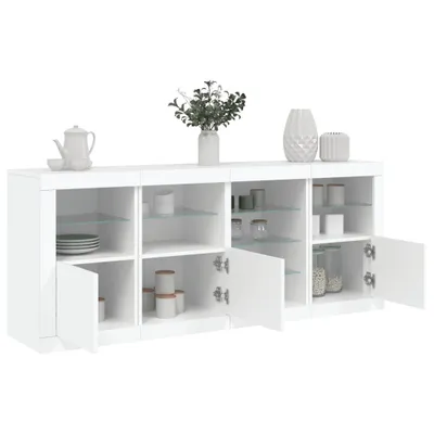 Produktbild von vidaXL Sideboard mit LED-Leuchten Weiß 164x37x67 cm