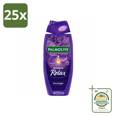 Zdjęcie produktu dla 25 sztuk żelu pod prysznic Palmolive Aroma Essences Ultimate Relax, pojemność 400 ml, zestaw ekonomiczny