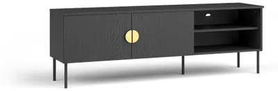 Produktbild von Masseno TV-Schrank AXIS 159,9 cm Fernsehschrank mit 2 Türen TV-Lowboard für Wohnzimmer Modern 159,9x40x53,6 cm Schwarz