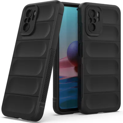 Produktbild von Redmi Note 10 Hülle, Weich TPU Silikon Stossfest Anti-rutsch Schutzhülle für Xiaomi Redmi Note 10 4G/Note10S Schwarz