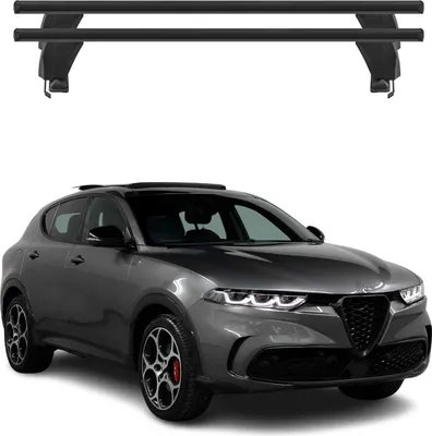 Image de Barres de toit Menabo pour Alfa Romeo Tonale 965 2023-2025 Aluminium noir 2x