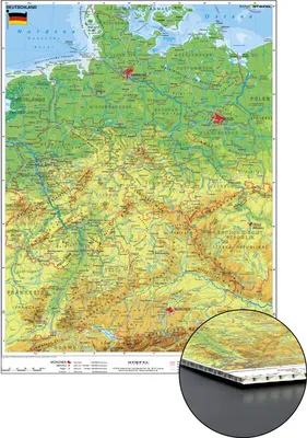 Produktbild von Stiefel Landkarte Deutschland physisch zum Pinnen auf Wabenplatte