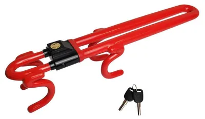 Image de Volant antivol pour voiture, rouge, rétractable