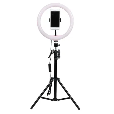 Produktbild von Ringlicht 10 Zoll LED-Lampe, 50 cm Stativ, einstellbare Farbtemperatur & Helligkeit für Smartphone & DSLR