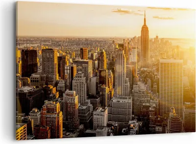Produktbild von Bild auf Leinwand - Leinwandbild - New York Wolkenkratzer Manhattan - 100x70cm - Wand Bild - Wanddeko - Leinwanddruck - Bilder - Kunstdruck - Leinwand bilder - Wandkunst - AA100x70-2672