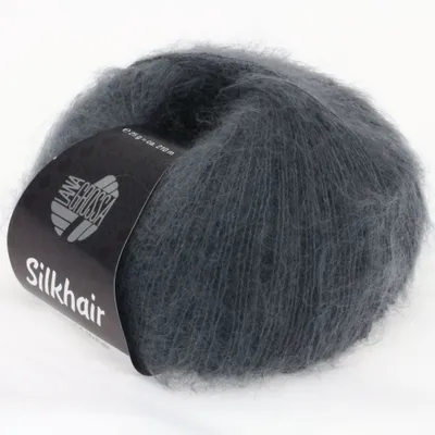 Produktbild von Lana Grossa SILKHAIR 25 g feines Lace-Garn aus Superkid-Mohair und Seide in 64 Farben 210 m Farbe 012 - Dunkelgrau