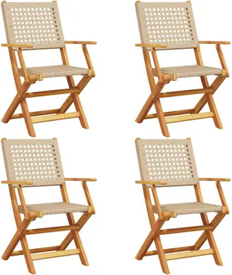 Produktbild von VidaXL 3214562, Terrasse, Gepolsterter Sitz, Akazienholz, Polyrattan, Beige, 110 kg, 540 mm