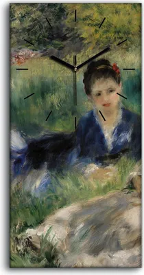 Produktbild von Wandbild Leinwand Bilder mit Uhr 30x60 Malerei Frauen Mädchen Wiesen Kunst - schwarze Hände