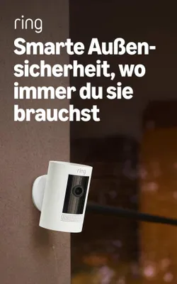 Produktbild von Ring Stick Up Cam Battery, IP-Sicherheitskamera, Innen & Außen, Kabellos, 2400 MHz, Tisch/Wand, Weiß