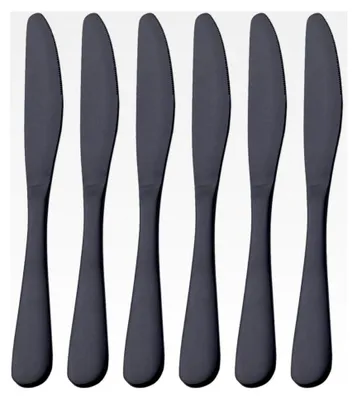 Produktbild von Tafelmesser, matt schwarz, Edelstahl, satiniert, 23,9 cm, Set für 6 Personen, spülmaschinenfest