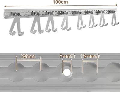 Immagine prodotto di Accessori per camper Aopunly, occhielli di fissaggio per guide aeree in alluminio da 1 m con 8 raccordi singoli