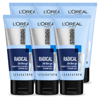 Produktbild von 6 x L'Oréal Paris Studio Line Radical 24H Gel Super Strong 150 ml - Vorteilspackung - 6 Stücke