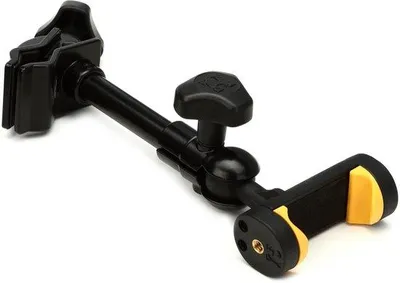 Image de Support universel pour smartphone Unyqoos®, compatible avec les smartphones de 12 à 17,5 cm, équipé d'un adaptateur à sabot froid, d'une pince de fixation pour tables jusqu'à 3 cm, d'un filetage pour appareil photo, d'une capacité de charge de 1 kg et d'un poids de 320 g