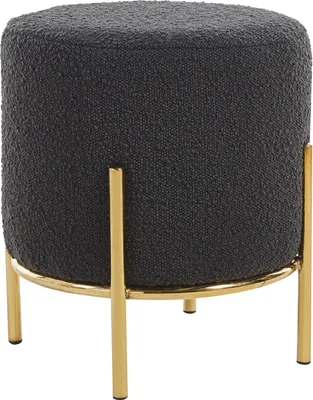 Immagine prodotto di Sgabello imbottito Ø35 cm in tessuto bouclé antracite