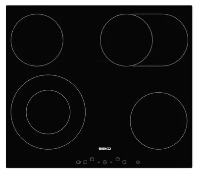Zdjęcie produktu dla Beko HIC64403T, Czarny, Wbudowany, Ceramiczna, Szkło ceramiczne, 4 stref(y), 4 stref(y)