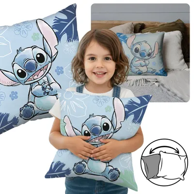Produktbild von DISNEY Stitch Zierkissen 40x40 cm, DOPPELSEITIG, dekorativ,