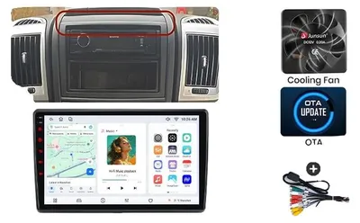 Productafbeelding van Carplay, multimediaplayer, navigatiesysteem, compatibel met Fiat Ducato / Peugeot Boxer / Citroën Jumper (X250) 2006-2014, ingebouwde koelventilator, Android GPS-navigatie, V7 (4GB-64GB) - A