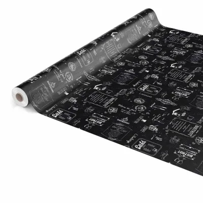 Produktbild von Tischdecke Wachstuch Essen Schwarz Robust Wasserabweisend Breite 140 cm Länge 2000 cm