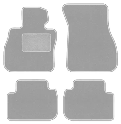 Image de Tapis de sol en moquette pour BMW 1 F40 2019- (à hayon) – jeu 4 pièces, gris, sur mesure – Wielganizator OSLO