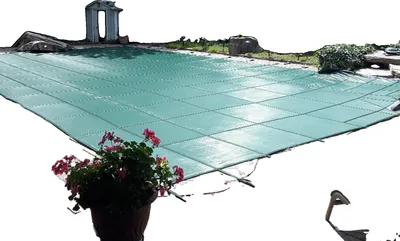 Zdjęcie produktu dla Przykrycie basenu, szczelne, wytrzymały materiał, bezpieczne dla dzieci i zwierząt, zieleń wojskowa, do basenu 16x36ft