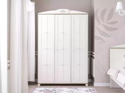 Produktbild von Design Kleiderschrank Schrank Holzschrank Möbel Holz Luxus Weiß 3 Tür