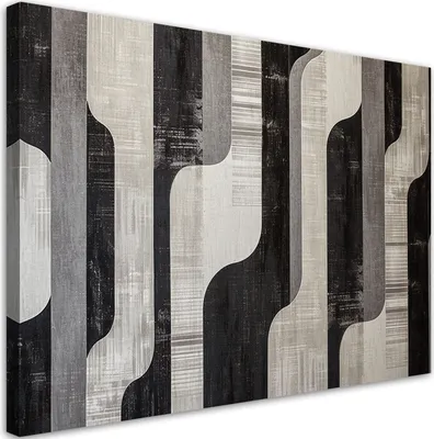 Produktbild von Leinwandbild Grau Retro Abstraktion 100x70 Feeby Violett bild für die wand bereit zum aufhängen