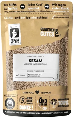 Produktbild von Sesam, naturbelassen, ungesalzen, Sesamsaat, Sesamkerne, Sesamsamen 250g