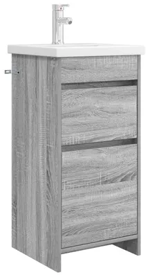 Produktbild von Badezimmerschrank mit Waschbecken Grau Sonoma 42 x 40 x 84,5 cm