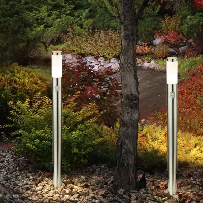 Zdjęcie produktu dla 2 lampy podłogowe, dwa gniazdka, czujnik ruchu, wys. 110 cm