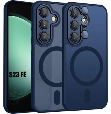 Image de Coque pour Samsung Galaxy S23 FE, avec Cercle Magnétique et Vitre Caméra - Bleu Marine