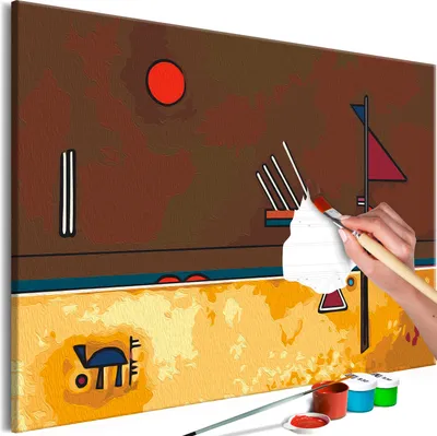 Produktbild von Vlies Malen nach Zahlen - Vasily Kandinsky: Brownish 60x40 cm Abstrakt n-A-1466-d-a