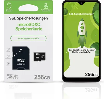 Produktbild von microSD Speicherkarte S&L für Samsung Galaxy A10s - Speicherkapazität: 256 GB