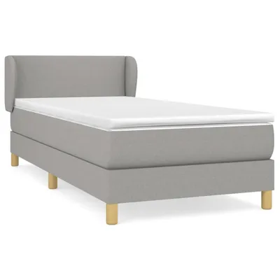 Produktbild von Boxspringbett mit Matratze Hellgrau 100x200 cm Stoff