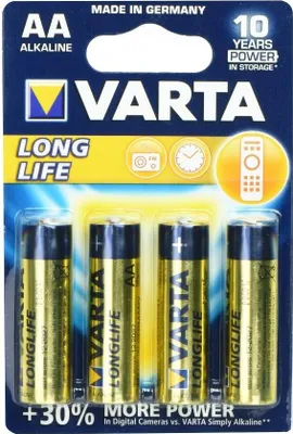 Produktbild von Varta 04106, Einwegbatterie, AA, Alkali, 1,5 V, 4 Stück(e), Gold, Gelb