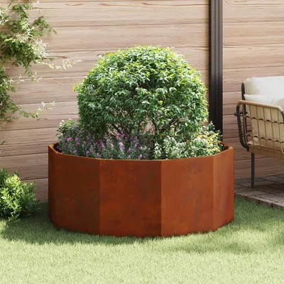 Produktbild von "Schlussverkauf" Pflanzkübel im Garten - 1 pc - Blumenbeet/Gartenbeet - Rostig 120x120x50 cm Wetterfeststahl C13618