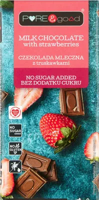 Produktbild von Milchschokolade mit Erdbeeren ZUCKERFREI Pure&Good 75 g