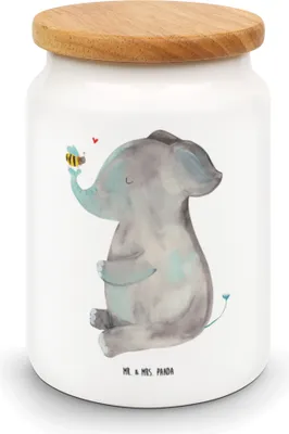 Produktbild von Mr. & Mrs. Panda Dose Elefant Biene - Weiß - Geschenk, Hochzeitsgeschenk, aufbewahrungsbehälter, Lustige Sprüche, behälter, Kaffeedose, Liebesbeweis, Liebe, Liebesspruch