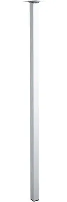 Image de Pied table carré fixe, H.80 cm acier chromé gris