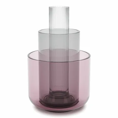 Produktbild von Umbra Layla, Vase mit runder Form, Glas, Grau, Pink, Transparent, SUNG WOOK PARK, 241,3 mm, 146,1 mm