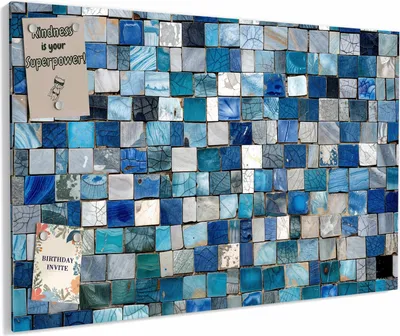 Produktbild von Magnettafel 90x60cm magnetisch & beschreibbar Metall-Board - Mosaikfliesenmuster