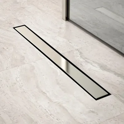 Produktbild von Duschrinne – 70 cm – Fliesenrost – Edelstahl – mit Flansch