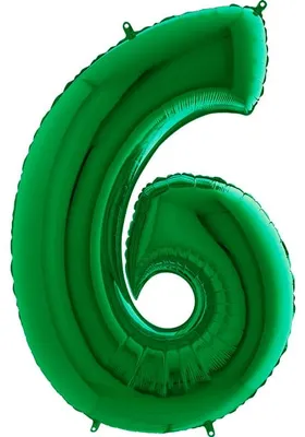 Produktbild von Riesenzahl Folienballon 40"/102cm | Grün Zahl: 6