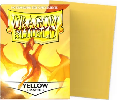 Produktbild von Dragon Shield Matte Sleeves in Standardgröße - Gelb (100 Sleeves)