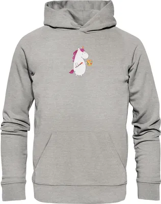 Produktbild von Mr. & Mrs. Panda Nachhaltiger Hoodie Einhorn Künstler Größe XS - Heather Grey - Geschenk, Sweatshirt, Pullover, Einhörner, Pinsel, Kapuzenpulli, Unicorn, Pulli, Welt