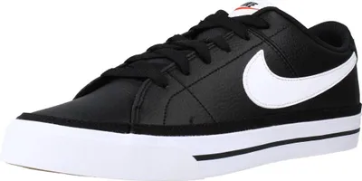 A single black Nike sneaker with a white swoosh logo, shown from a side-diagonal angle on a white background.
